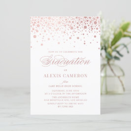 Elegant Faux Roos Gold Confetti Afstuderen Kaart
