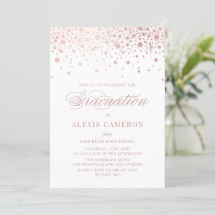 Elegant Faux Roos Gold Confetti Afstuderen Kaart