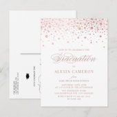 Elegant Faux Roos Gold Confetti Afstuderen Uitnodiging Briefkaart (Voorkant / Achterkant)