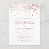 Elegant Faux Roos Gold Confetti Afstuderen Uitnodiging Briefkaart (Voorkant)