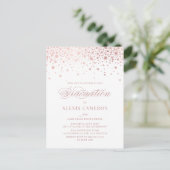 Elegant Faux Roos Gold Confetti Afstuderen Uitnodiging Briefkaart (Staand voorkant)