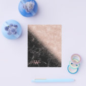 Elegant faux roos gold confetti black marble afbee flyer (Enkel)