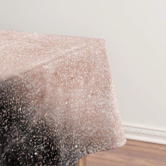 Elegant faux roos gold confetti black marble afbee tafelkleed (Voorbeeld)