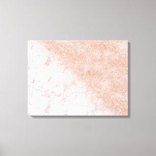 Elegant faux roos gold confetti white marble afbee canvas afdruk