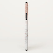 Elegant faux roos gold confetti white marble afbee Case-Mate iPhone case (Achterkant / rechts)