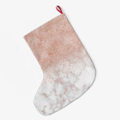 Elegant faux roos gold confetti white marble afbee grote kerstsok (Achterkant (Hangend))