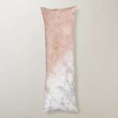 Elegant faux roos gold confetti white marble afbee lichaamskussen (Achterkant (Verticaal))