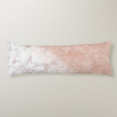 Elegant faux roos gold confetti white marble afbee lichaamskussen (Voorkant)