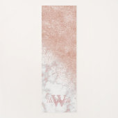 Elegant faux roos gold confetti white marble afbee yogamat (Voorkant)
