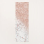 Elegant faux roos gold confetti white marble afbee yogamat (Achterkant)