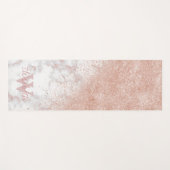 Elegant faux roos gold confetti white marble afbee yogamat (Voorkant (horizontaal))