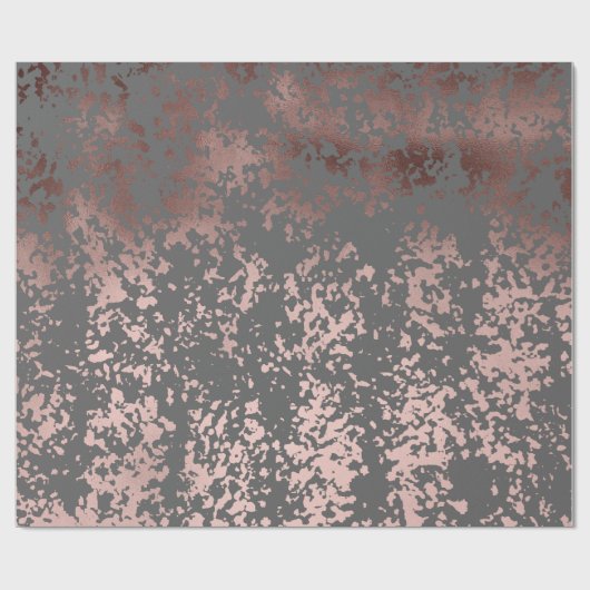 elegant faux roos gold en grijze borstels cadeaupapier (Vlak)