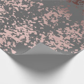 elegant faux roos gold en grijze borstels cadeaupapier (Hoek)