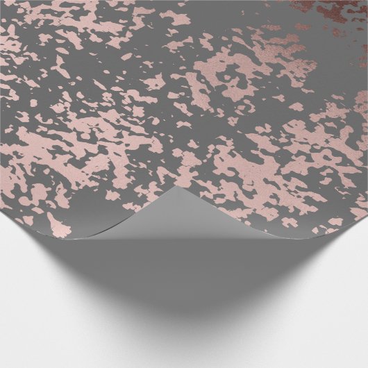 elegant faux roos gold en grijze borstels cadeaupapier (Hoek)