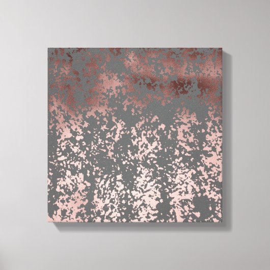 elegant faux roos gold en grijze borstels canvas afdruk (Voorkant)