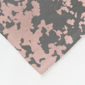 elegant faux roos gold en grijze borstels fleece deken (Hoek)