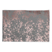 elegant faux roos gold en grijze borstels kussensloop (Achterkant)