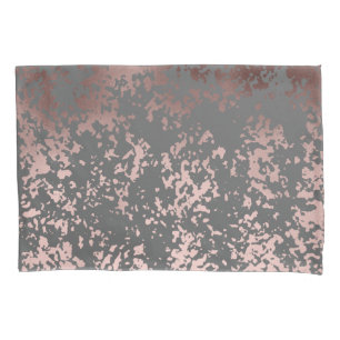 elegant faux roos gold en grijze borstels kussensloop