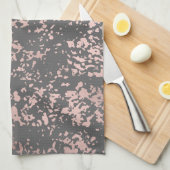 elegant faux roos gold en grijze borstels theedoek (Quarter Fold)