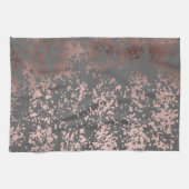 elegant faux roos gold en grijze borstels theedoek (Horizontaal)