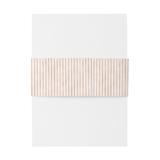 Elegant Faux Roos Gold en White Stripes Uitnodigingen Wikkel (Achterkant Voorbeeld)