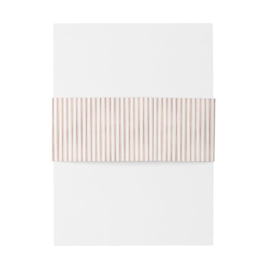 Elegant Faux Roos Gold en White Stripes Uitnodigingen Wikkel (Achterkant Voorbeeld)