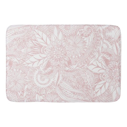 Elegant faux roos Gold floral mandala design Badmat (Voorkant)