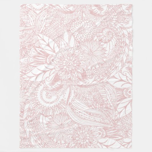 Elegant faux roos Gold floral mandala design Fleece Deken (Voorkant)