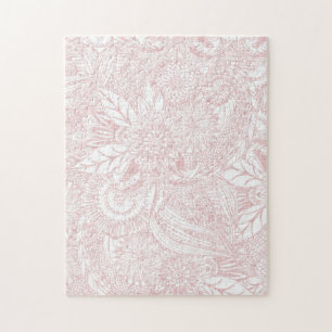 Elegant faux roos Gold floral mandala design Legpuzzel