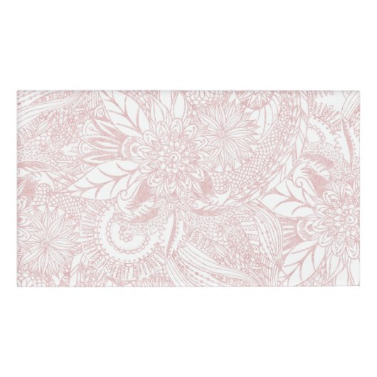 Elegant faux roos Gold floral mandala design Naambadge (Voorkant)