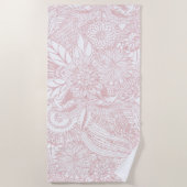 Elegant faux roos Gold floral mandala design Strandlaken (Voorkant)