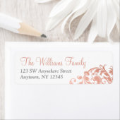 Elegant Faux Roos Gold Flourish Etiket (Insitu)