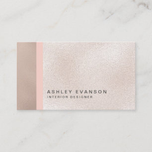 Elegant Faux Roos Gold Foil Colorblock Patroon Visitekaartje