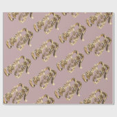 Elegant Faux Roos Gold Foil Script met Kerstmis Cadeaupapier (Vlak)