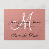 Elegant Faux Roos Gold Folie Save the Date Aankondigingskaart (Voorkant)