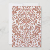 Elegant Faux Roos Gold Glitter Damask Bat Mitzvah Kaart (Achterkant)