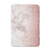 Elegant Faux Roos Gold Glitter White Marble Ombre Badmat (Voorkant Verticaal)