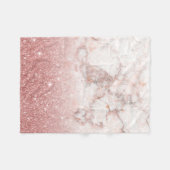 Elegant Faux Roos Gold Glitter White Marble Ombre Fleece Deken (Voorkant (Horizontaal))