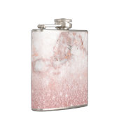 Elegant Faux Roos Gold Glitter White Marble Ombre Heupfles (Rechts)