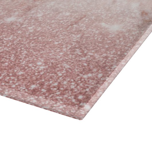 Elegant Faux Roos Gold Glitter White Marble Ombre Snijplank (Hoek)