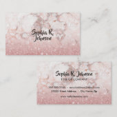 Elegant Faux Roos Gold Glitter White Marble Ombre Visitekaartje (Voorkant / Achterkant)