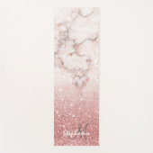 Elegant Faux Roos Gold Glitter White Marble Ombre Yogamat (Voorkant)