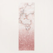 Elegant Faux Roos Gold Glitter White Marble Ombre Yogamat (Achterkant)