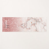 Elegant Faux Roos Gold Glitter White Marble Ombre Yogamat (Voorkant (horizontaal))