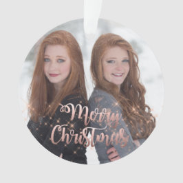 Elegant faux roos Gold Kerst foto Ornament