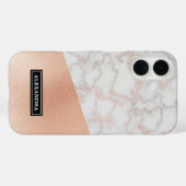 Elegant Faux Roos Gold & Marble - Aangepaste naam Case-Mate iPhone Case (Achterkant (horizontaal))