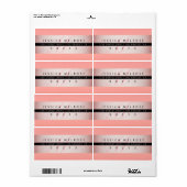 Elegant Faux Roos Gold & Monogram Return Address Etiket (Full Sheet)