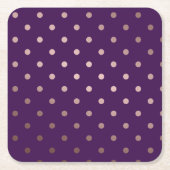elegant faux roos gold paarse poka stips kartonnen onderzetters (Voorkant)
