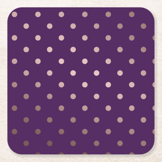 elegant faux roos gold paarse poka stips kartonnen onderzetters (Voorkant)