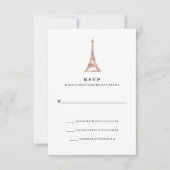 Elegant Faux Roos Gold Parisian Eiffel Tower RSVP (Voorkant)